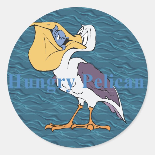 Adesivo Redondo TEE Pelican com fome (Frente)