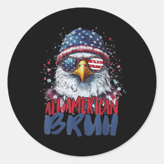 Adesivo Redondo Teen All American Bruh Eagle Kids