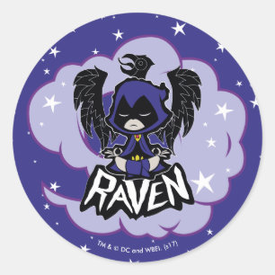 Adesivo Redondo Teen Titans Go!   Ataque a Raven