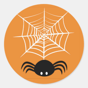 Adesivo Redondo Teia de Aranha de Halloween
