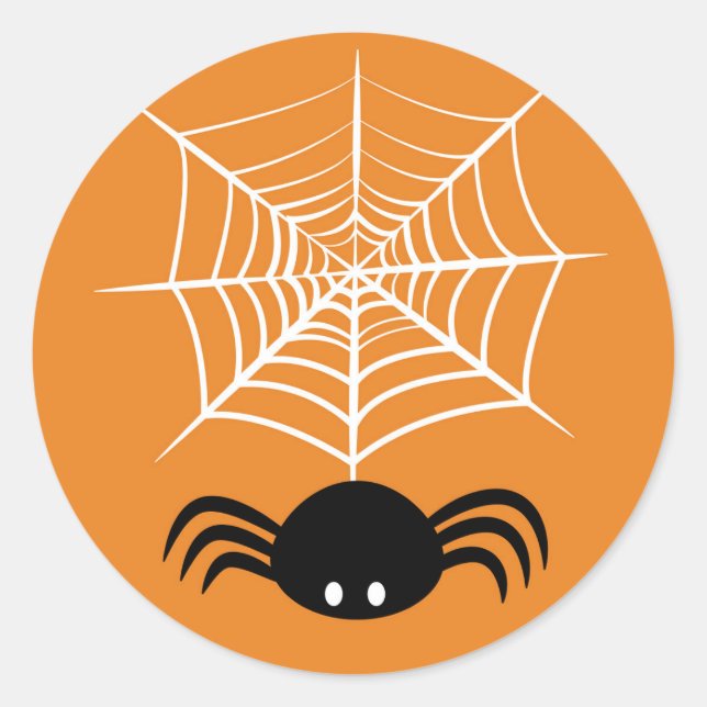 Adesivo Redondo Teia de Aranha de Halloween (Frente)