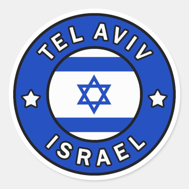 Adesivo Redondo Tel Aviv Israel (Frente)