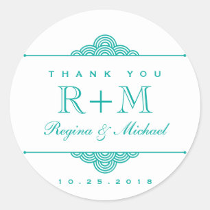 Adesivo Redondo Tela Azul Branca, Círculo de Casamento, Favor, Vin