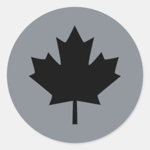Adesivo Redondo Tela de Folha de Mapeamento Preto Canadense