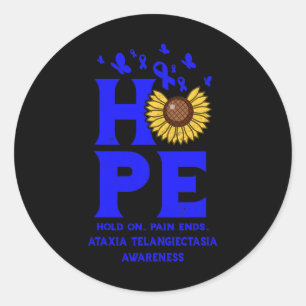 Adesivo Redondo Telangiectasia Blue Hope Vintage Sunflower Awarene
