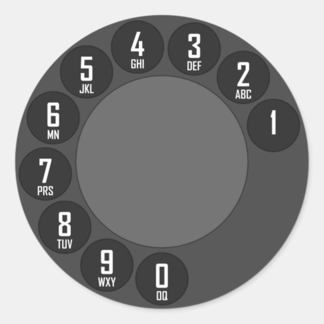 Adesivo Redondo Telefone antigo da moda (Frente)