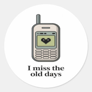 Adesivo Redondo Telefone Celular Antigo – Nostalgia dos Velhos Tem