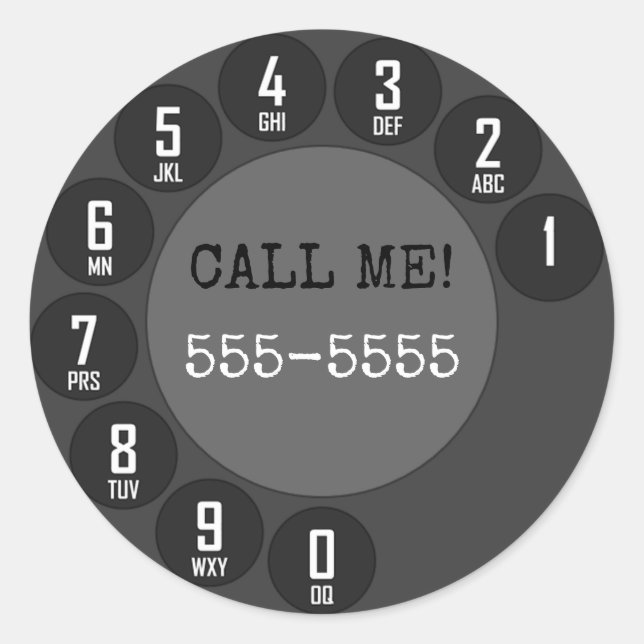 Adesivo Redondo Telefone Rotativo (Frente)