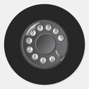 Adesivo Redondo Telefone Rotativo de Discagem de Halloween