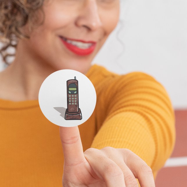 Adesivo Redondo Telefone sem fio (Criador carregado)