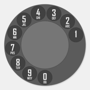 Adesivo Redondo Telefone velho da forma