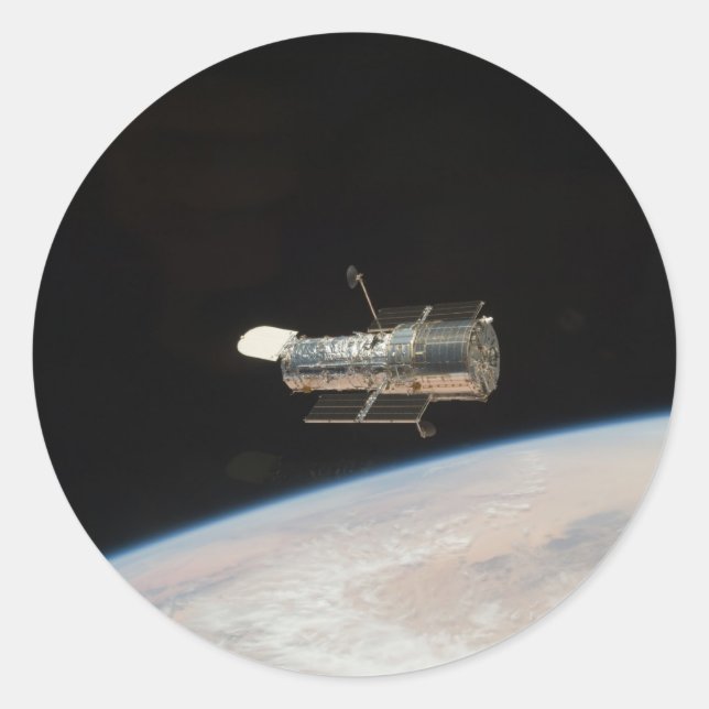 Adesivo Redondo Telescópio espacial Hubble da NASA (Frente)