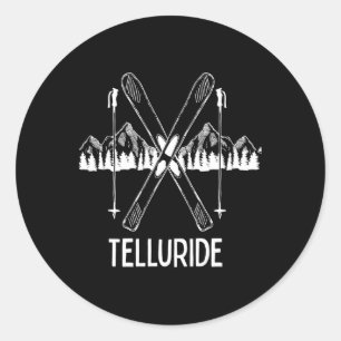 Adesivo Redondo Telluride Colorado Rocky Mountain Co Skib Snowb