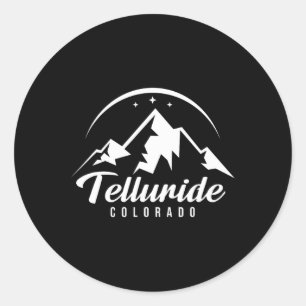 Adesivo Redondo Telluride Colorado Ski Resort Skiting Snowboard