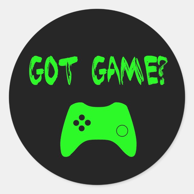 Adesivo Redondo Tem Jogo? Gamer Stickers Engraçado (Frente)