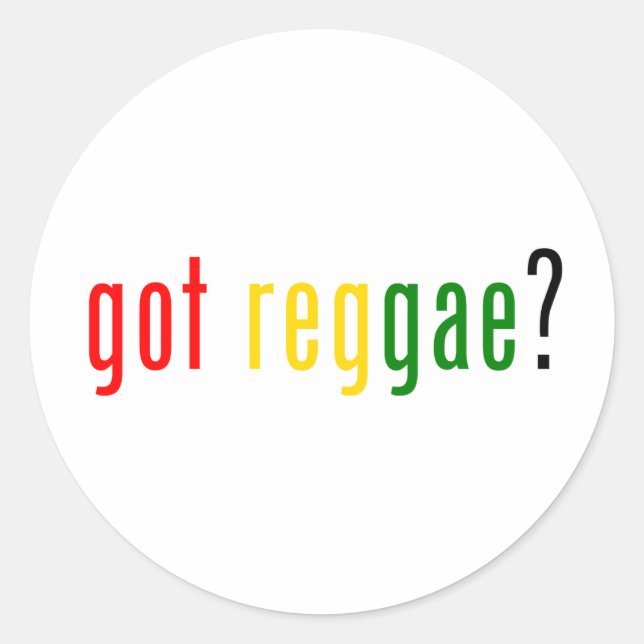 Adesivo Redondo tem reggae? (Frente)