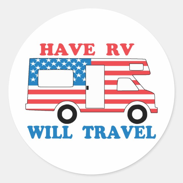 Adesivo Redondo Tem RV Will Viagem America (Frente)