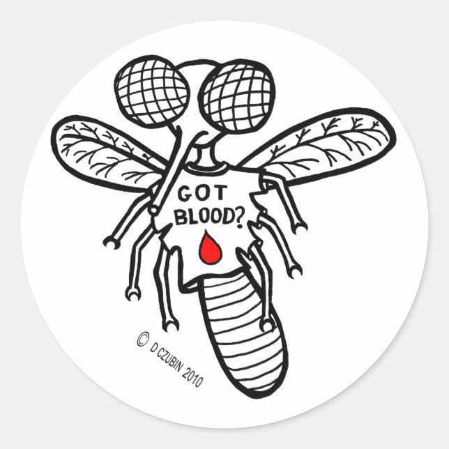 Adesivo Redondo Tem sangue? (Frente)