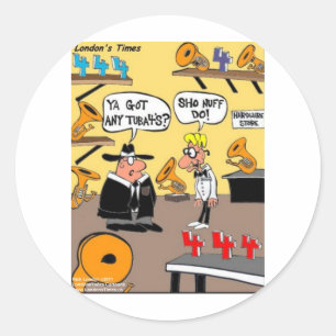 Adesivo Redondo Tem Tuba 4? Tuba Engraçada Oferece Cartões Camis