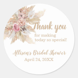 Adesivo Redondo Tema Boho Obrigado Chás de panela