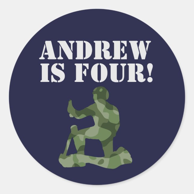 Adesivo Redondo Tema da Festa de aniversário Militar do Exército (Frente)