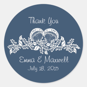 Adesivo Redondo Tema da Praia da Sea Shell Garland