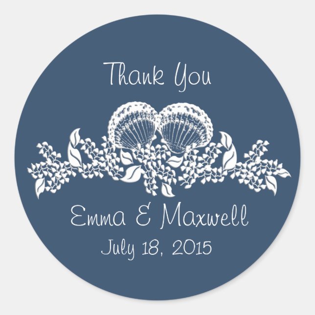 Adesivo Redondo Tema da Praia da Sea Shell Garland (Frente)