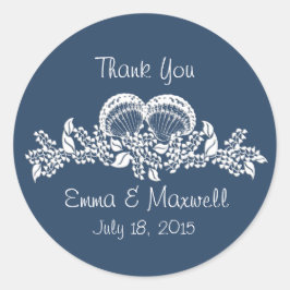 Adesivo Redondo Tema da Praia da Sea Shell Garland