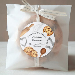 Adesivo Redondo Tema de Assar Biscoitos Caseiros Personalizado