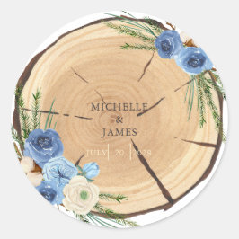 Adesivo Redondo Tema de Casamento Rustic Woodland