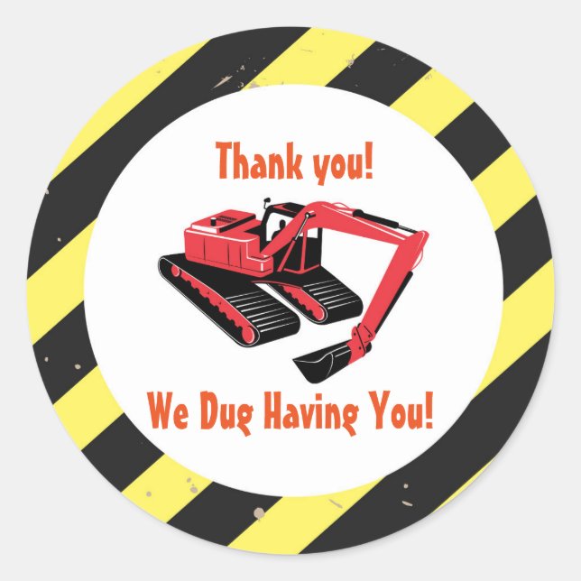 Adesivo Redondo Tema de construção