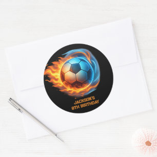 Adesivo Redondo Tema de Futebol Esportivo Aniversário