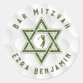 Adesivo Redondo Tema de Golfe Bar Mitzvah no Bar
