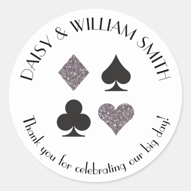 Adesivo Redondo Tema de Las Vegas Texto Personalizado Vinheta Prat (Frente)