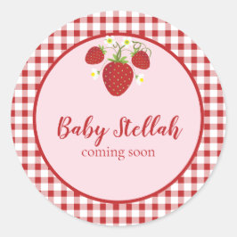 Adesivo Redondo Tema de Morango Vinheta