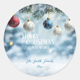 Adesivo Redondo Tema de Natal Colorido Moderno