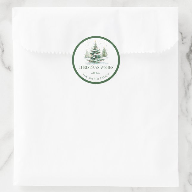 Adesivo Redondo Tema de Natal Desejos de Natal (Bolsa)