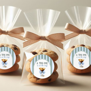 Adesivo Redondo Tema Do Café Espresso Martini Chá de fraldas Azul 