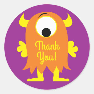 Adesivo Redondo Tema do partido Aniversário de criança Bonito e En