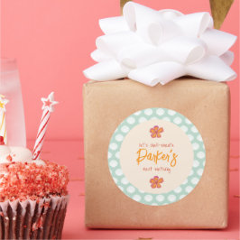 Adesivo Redondo Tema do Partido Costeiro da Praia "Shell-Ebration"