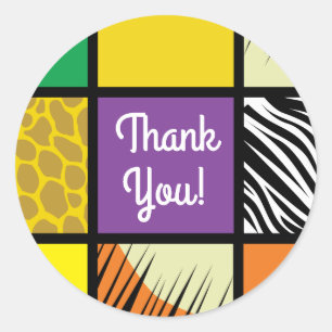 Adesivo Redondo Tema do Partido do primeiro aniversario Safari Sel