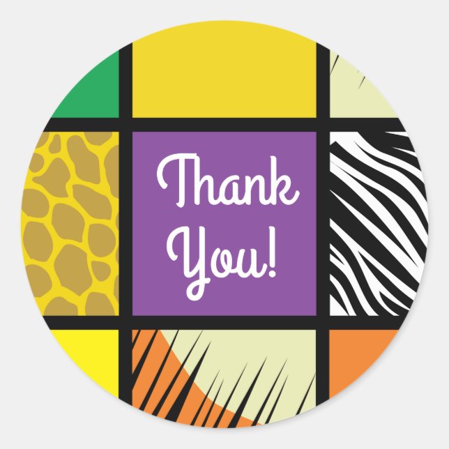 Adesivo Redondo Tema do Partido do primeiro aniversario Safari Sel (Frente)