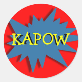 Adesivo Redondo Tema do Partido Super Herói Vermelho Azul