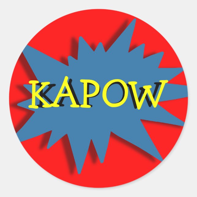 Adesivo Redondo Tema do Partido Super Herói Vermelho Azul (Frente)