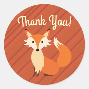 Adesivo Redondo Tema do Pequeno Fox Cute Colorir primeiro aniversa