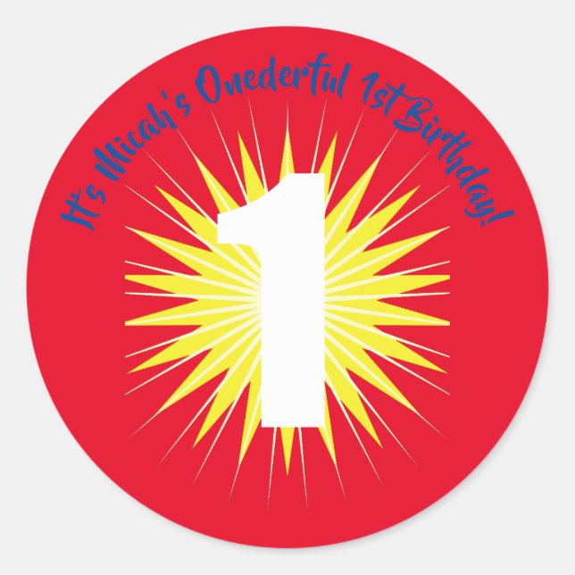 Adesivo Redondo Tema do primeiro aniversario Super Herói Maravilho (Frente)