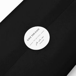 Adesivo Redondo Tema Elegante de Casamento Negro e Branco