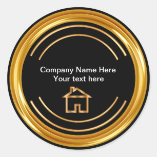 Adesivo Redondo Tema elegante dos bens imobiliários