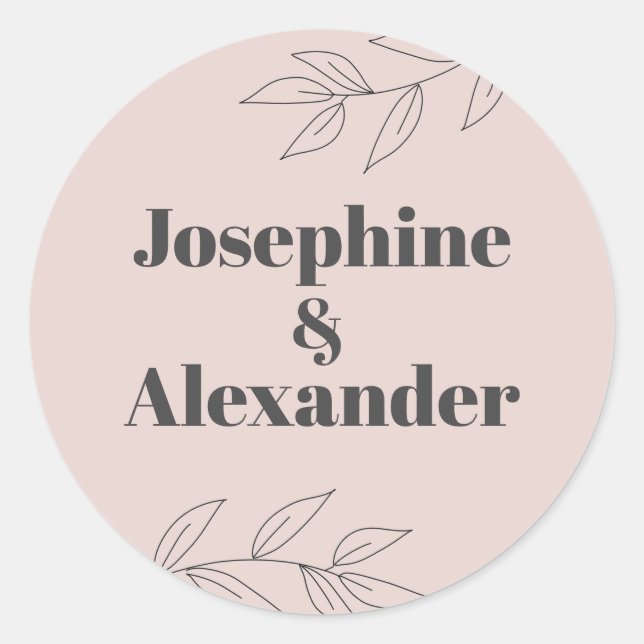 Adesivo Redondo Tema moderno mínimo (Frente)