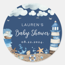 Adesivo Redondo Tema Náutico Marinho